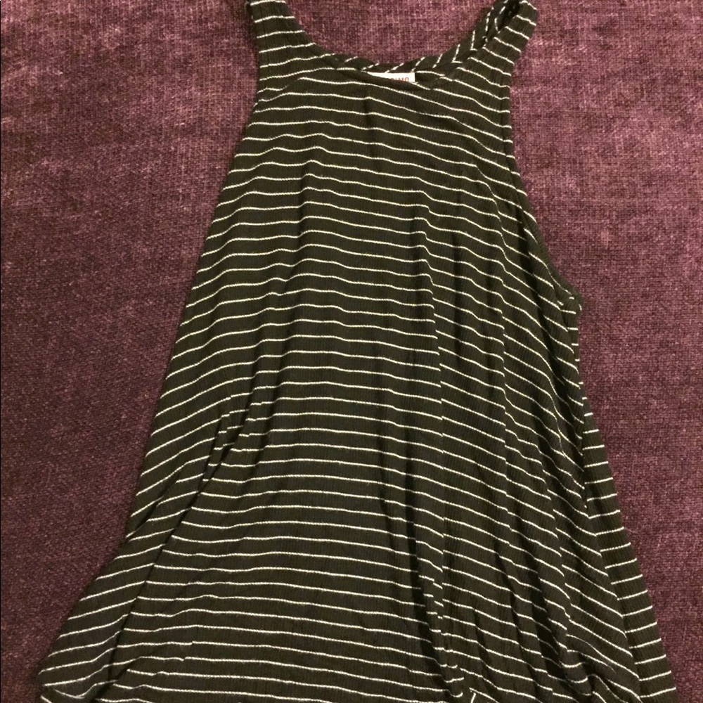 Black and white striped flowey tank